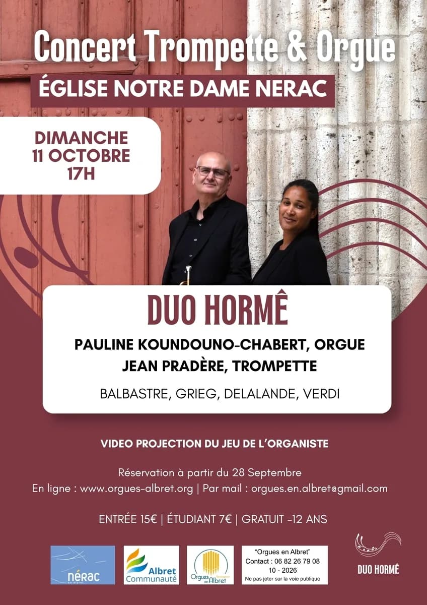 Image 1 : Orgues en Albret - "Duo Horme" - Concert orgue & trompette background