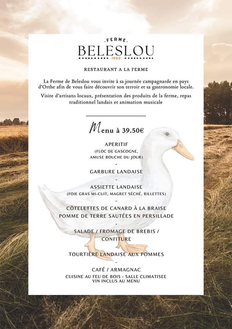 Image 1 : Repas traditionnel landais à la Ferme de Beleslou background
