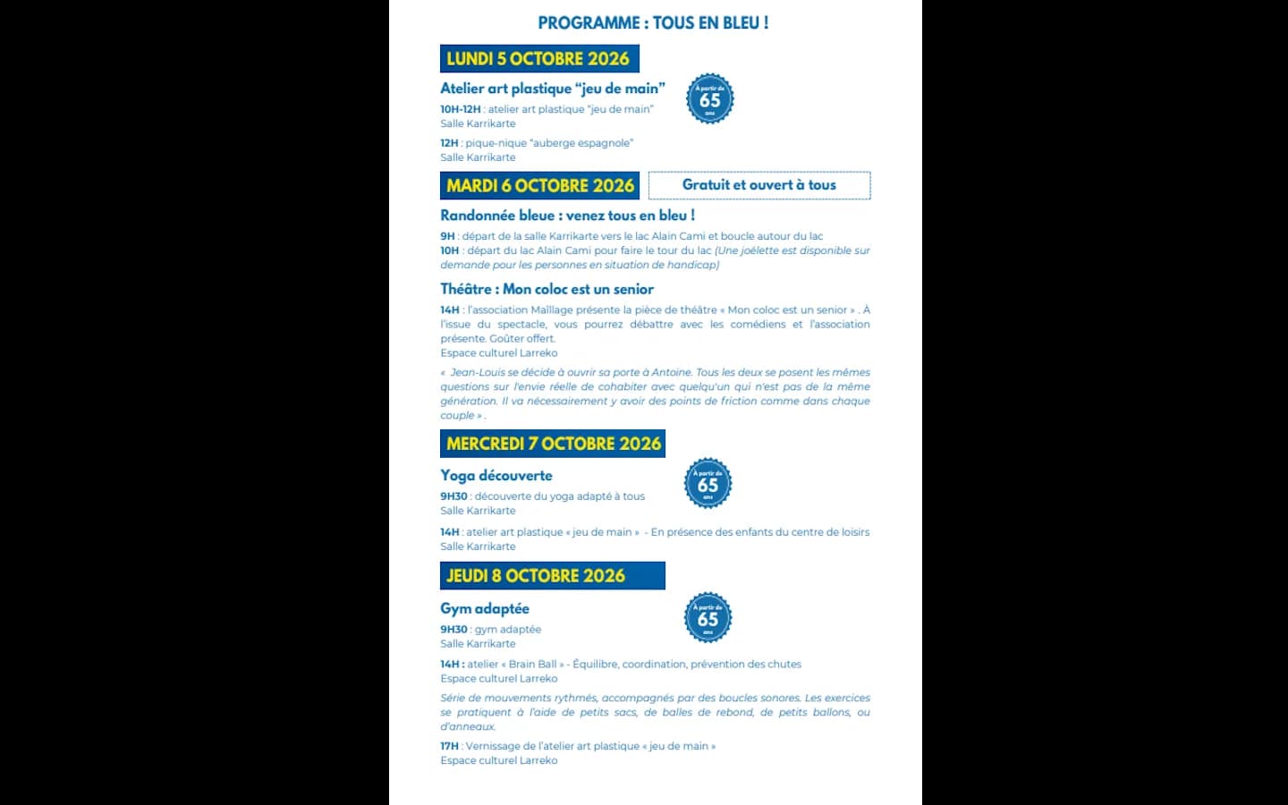 Image 2 : La semaine bleu background