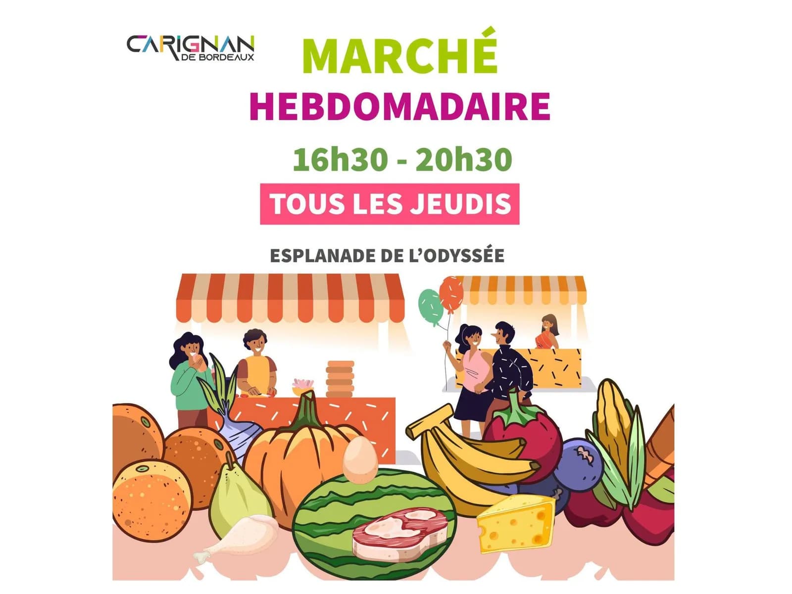Image 1 : Marché hebdomadaire du jeudi soir à Carignan-de-Bordeaux background