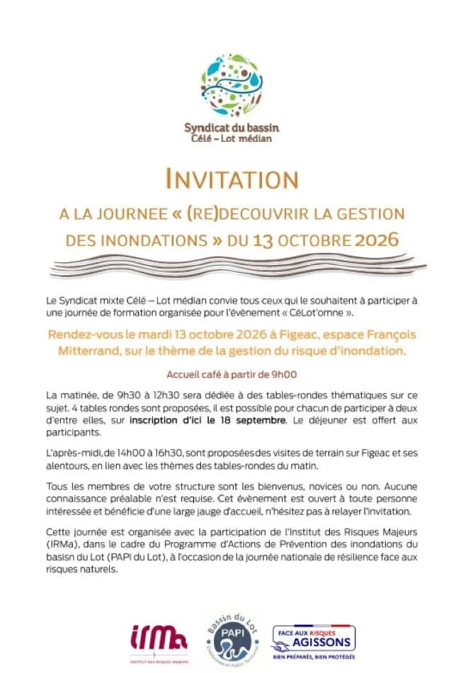 Image 1 : Journée " (re )decouvrir la gestion des inondations " à Figeac background