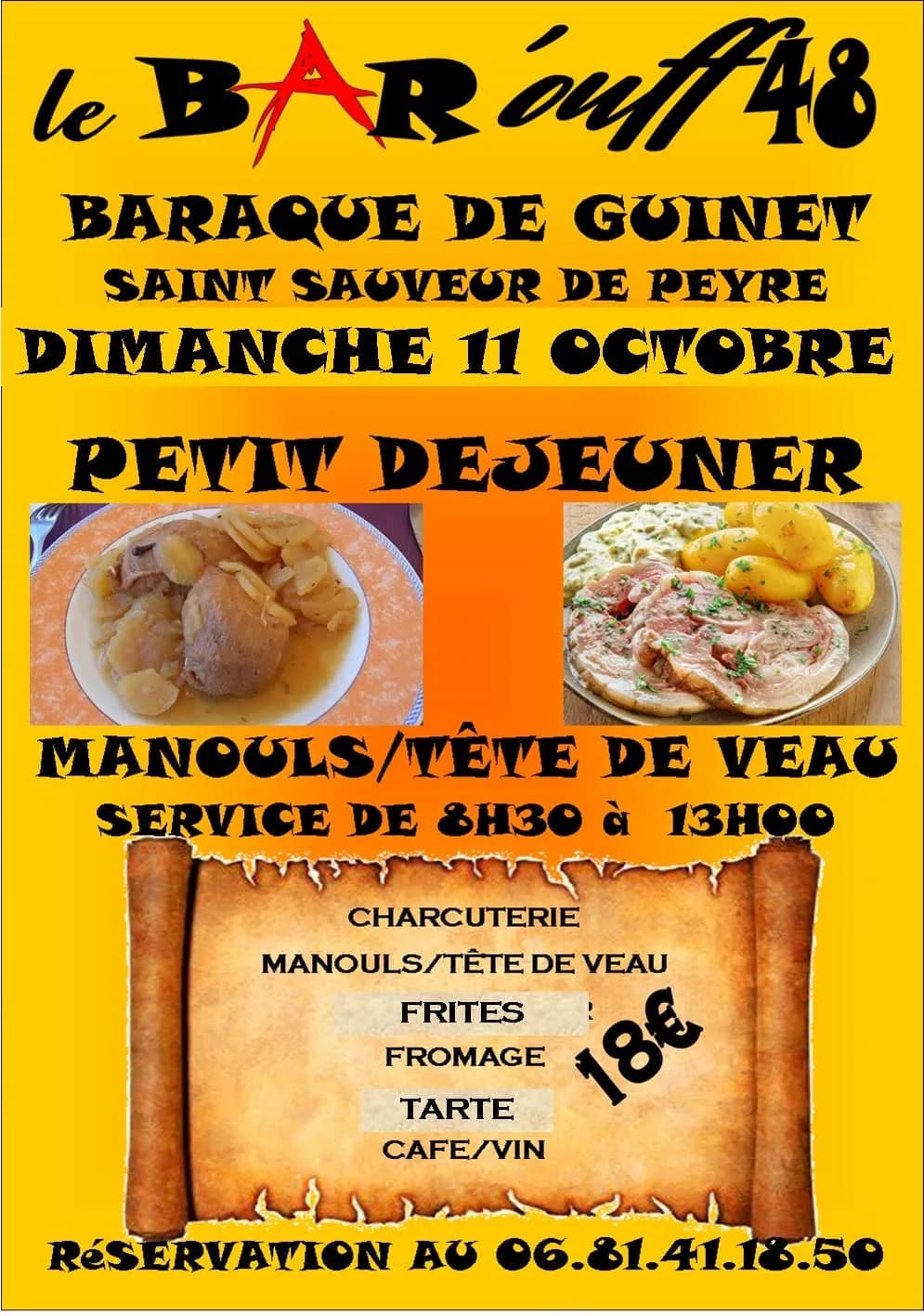 Image 1 : PETIT-DÉJEUNER MANOULS / TÊTE DE VEAU background