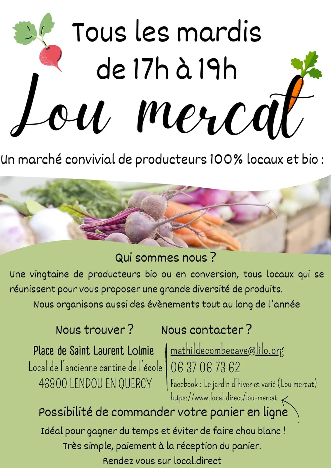 Image 1 : Marché bio à Saint-Laurent-Lolmie background