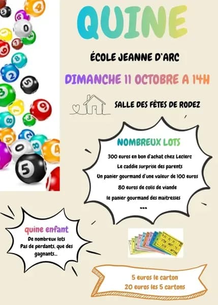 Image 1 : Quine de l'école Jeanne d'Arc background