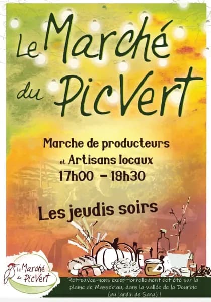 Image 1 : Marché alimentaire de producteurs " Le Pic Vert du jeudi soir " background