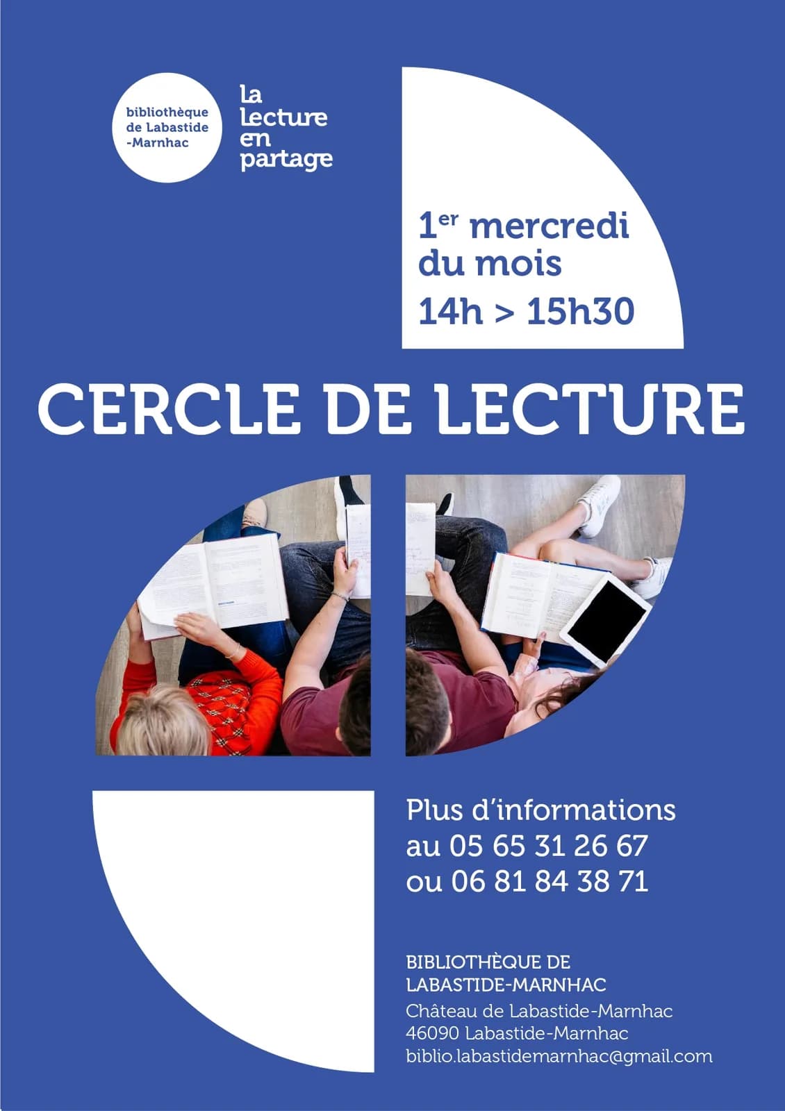 Image 1 : Cercle de lecture à la bibliothèque de Labastide-Marnhac background
