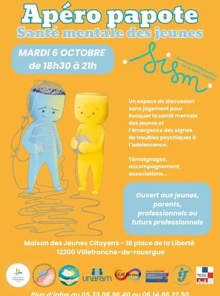 Image 1 : Semaines d'information sur la santé mentale - Apéro papote santé mentale des jeunes background