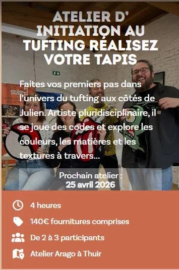 Image 1 : ATELIER D'INITIATION AU TUFTING RÉALISEZ VOTRE TAPIS background