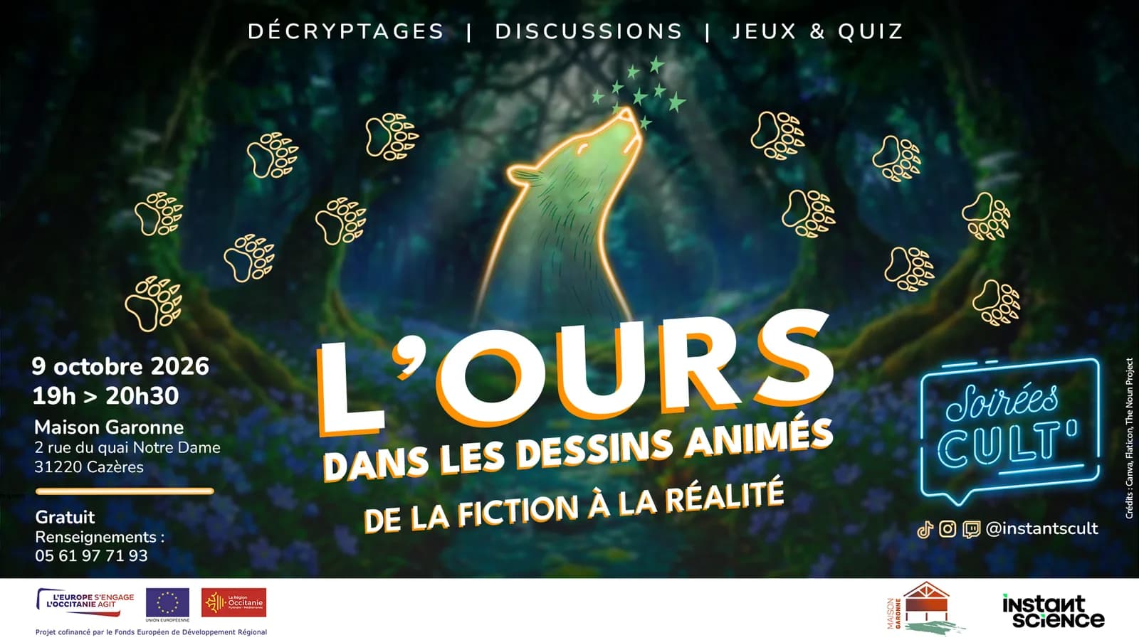 Image 1 : SOIRÉE CULT' “LES OURS DES DESSINS ANIMÉS. DE LA FICTION À LA RÉALITÉ” background