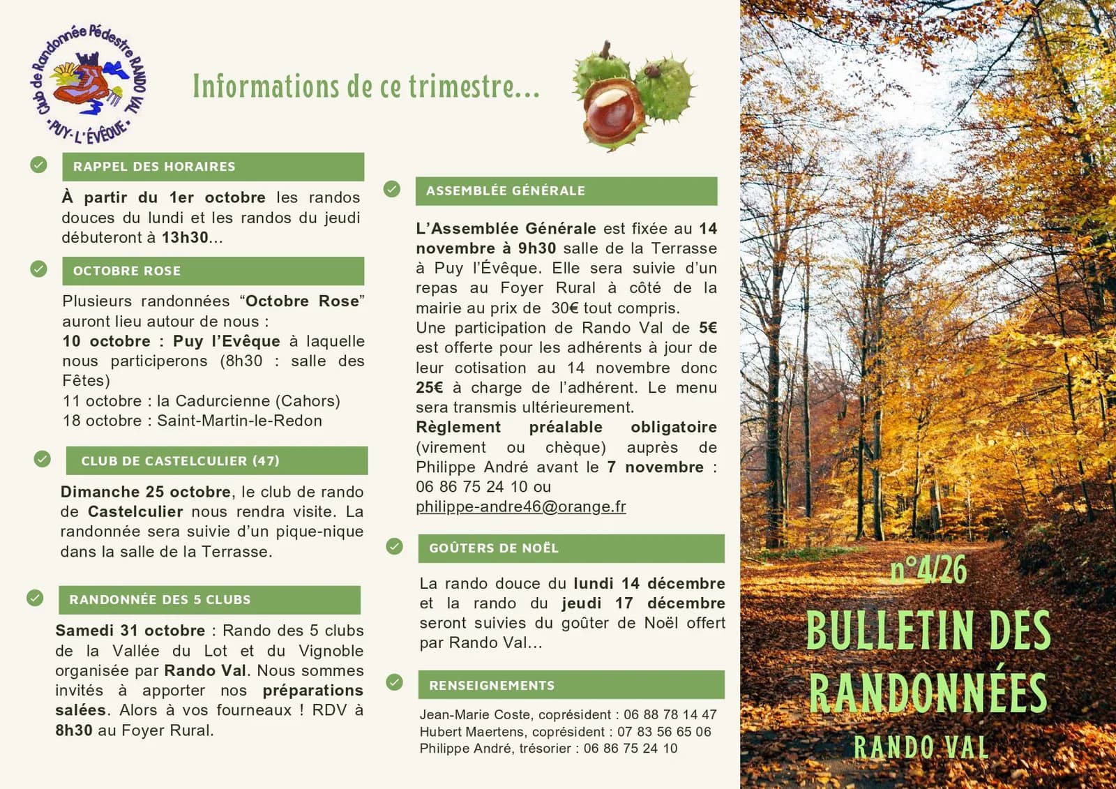 Image 3 : Randonnées pédestres de Randoval pour l'automne 2025 background