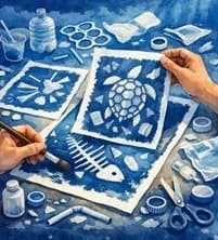 Image 1 : LES ATELIERS DE LA CABANE : CYANO-PLASTIQUONS ! background