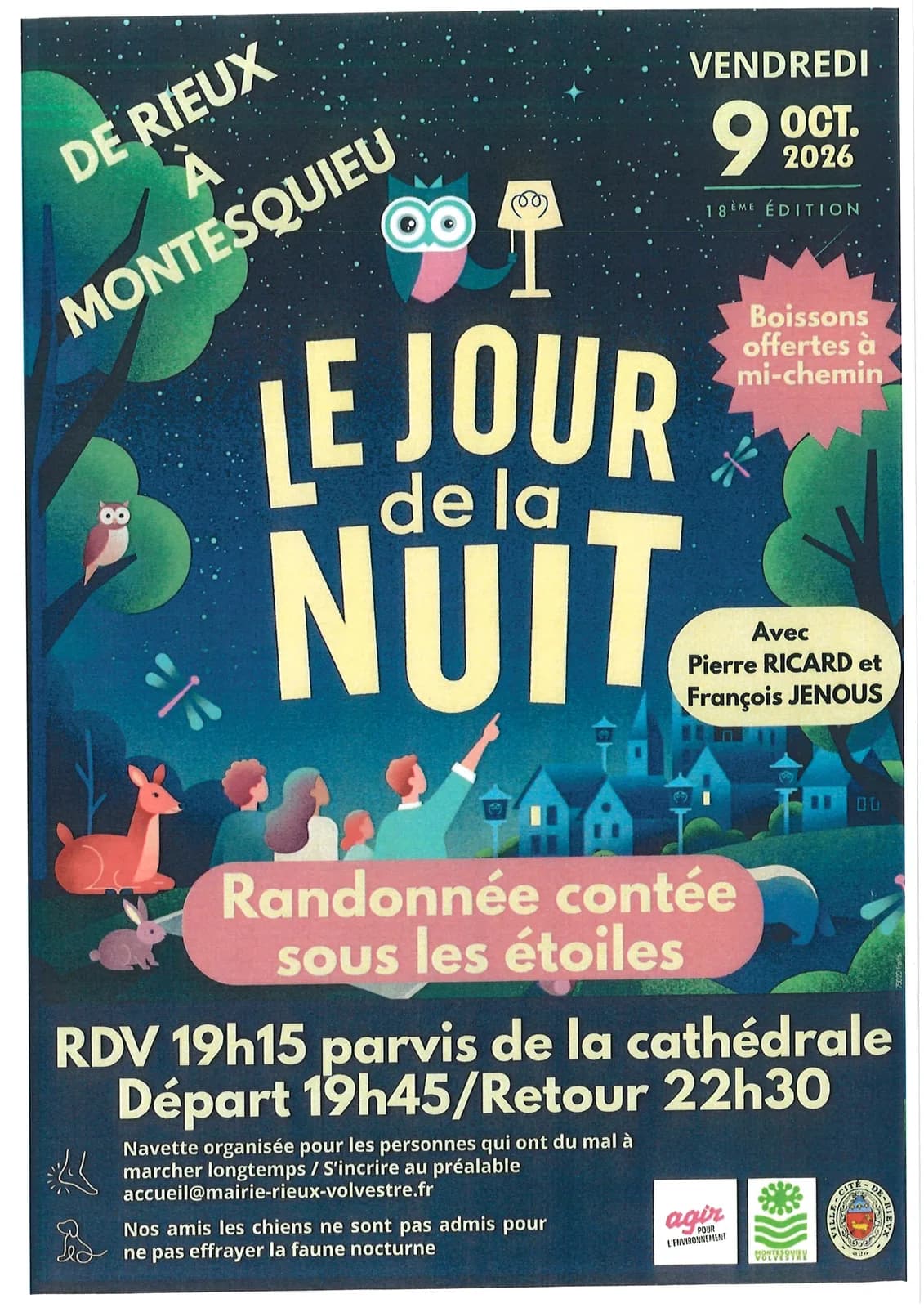 Image 1 : LE JOUR DE LA NUIT : RANDONNÉE NOCTURNE CONTÉE SUR LES COTEAUX - DE RIEUX-VOLVESTRE À MONTESQUIEU-VOLVESTRE background