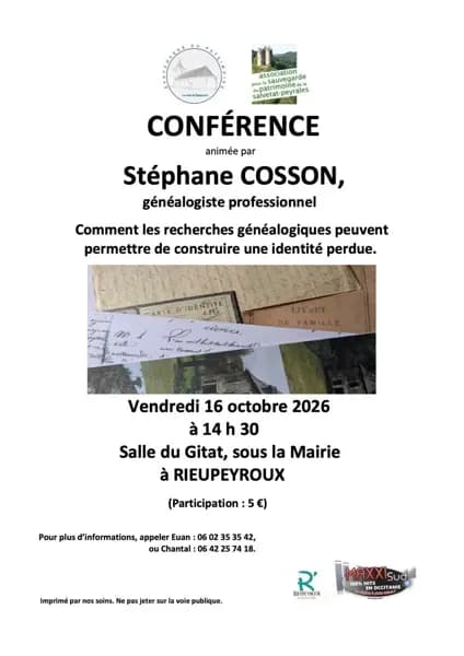Image 1 : Conférence - Comment les recherches peuvent permettre de construire une identité perdue. background