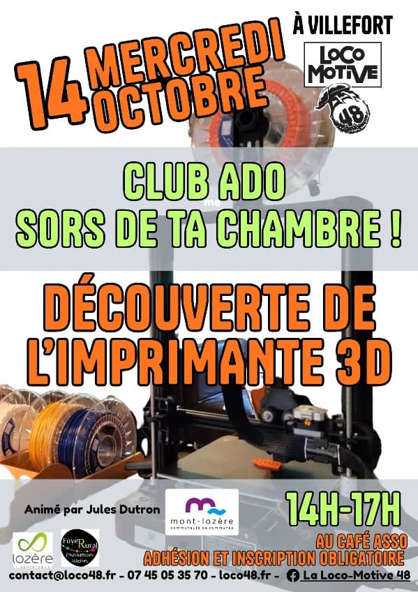 Image 1 : SORS DE TA CHAMBRE - CLUB ADO : DÉCOUVERTE DE L'IMPRIMANTE 3D background