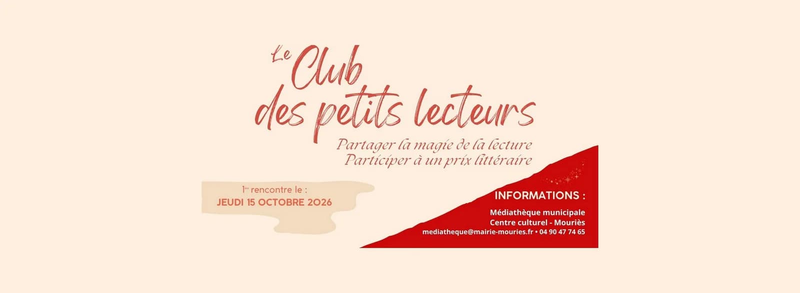 Image 1 : Le club des petits lecteurs à la Médiathèque de Mouriès background