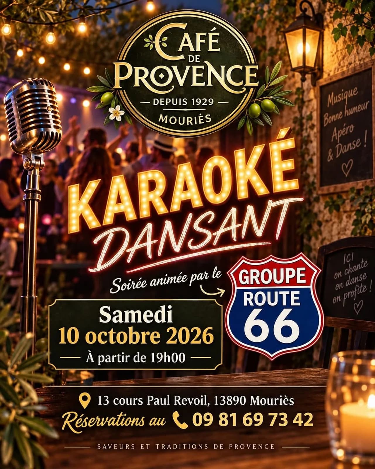 Image 1 : Soirée karaoké au Café de Provence background