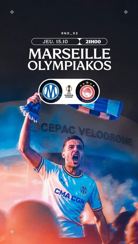 Image 1 : Olympique de Marseille vs Olympiakos (UEL) background