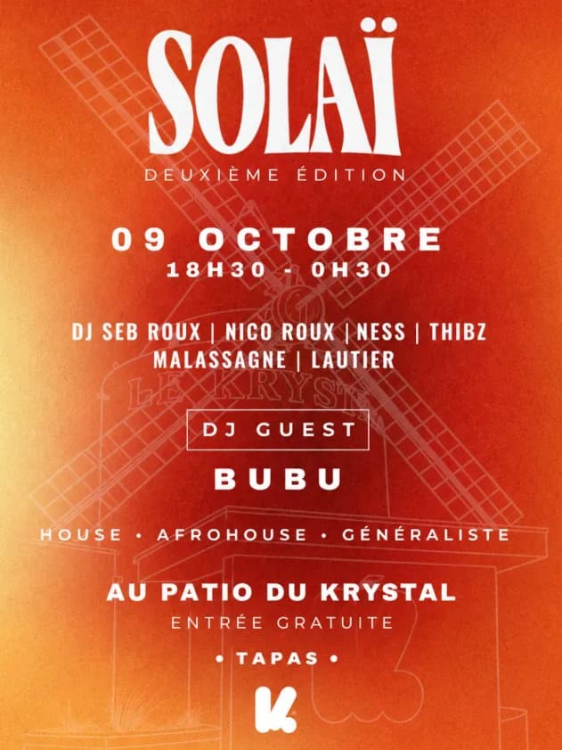 Image 1 : SOLAÏ – Deuxième édition au Patio du Krystal background