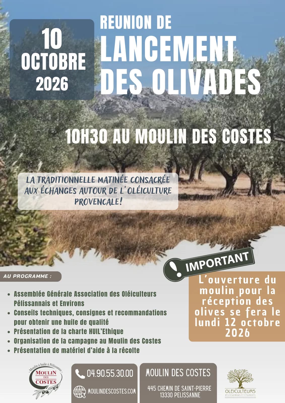 Image 1 : Lancement des olivades du Moulin des Costes background