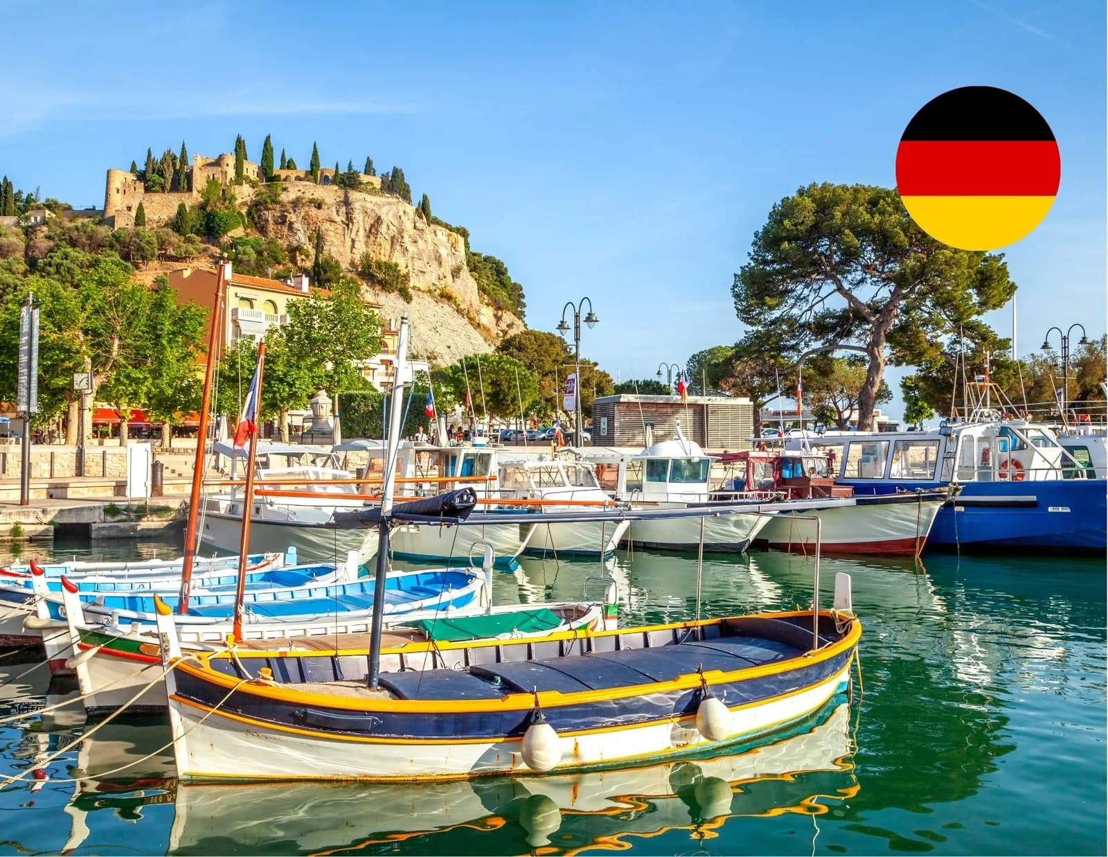 Image 1 : Visite guidée : Découverte de Cassis en allemand background