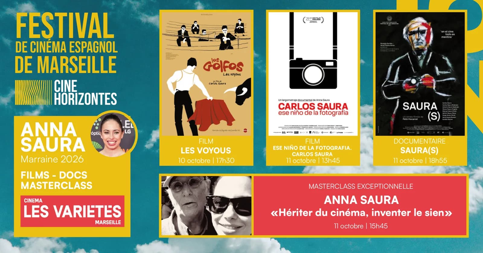 Image 1 : Rencontres avec Anna Saura | Films - Docs - Masterclass exceptionnelle | Cinehorizontes 2026 background