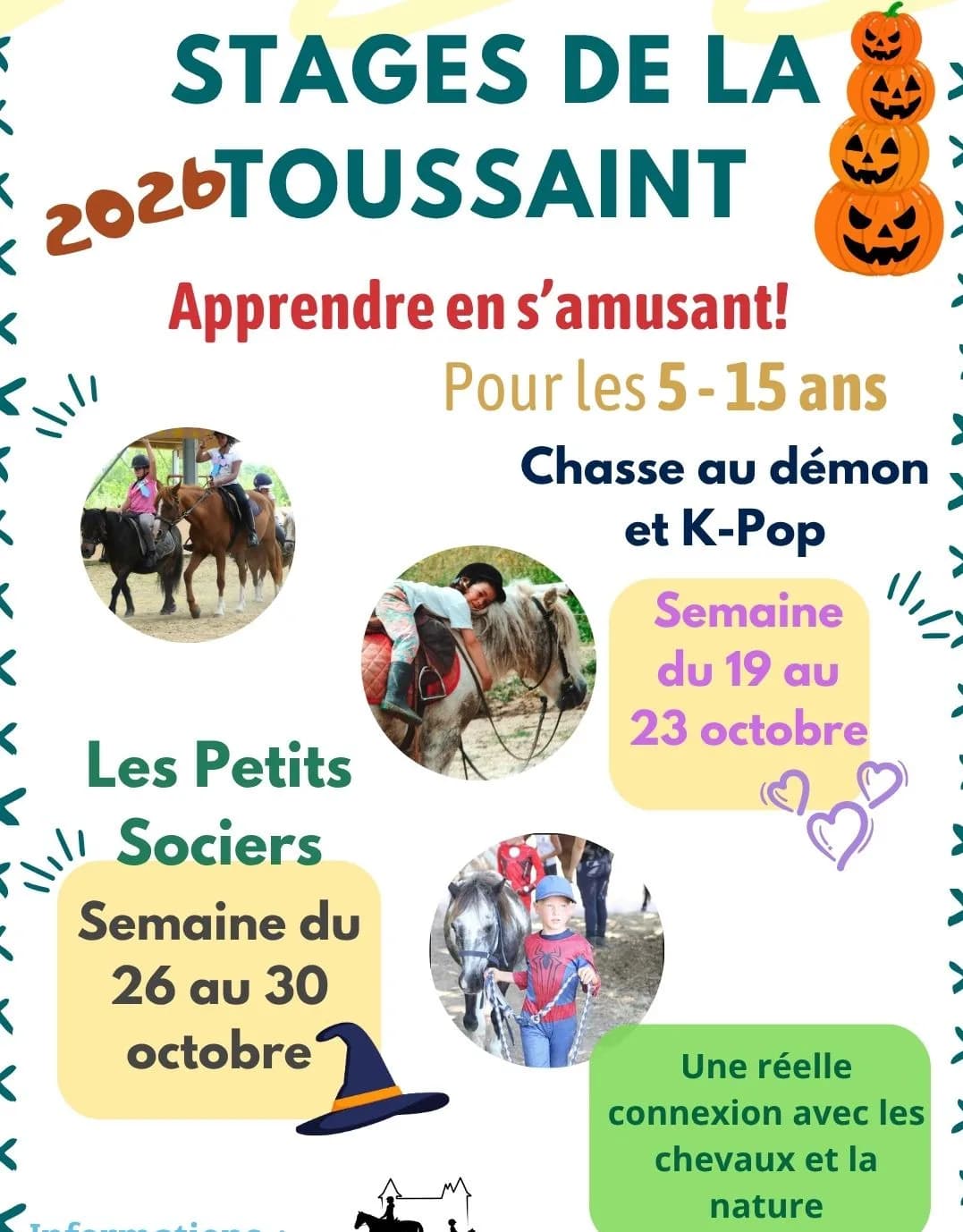 Image 2 : Vacances de la Toussaint - Stages enfants Touraine Cheval background