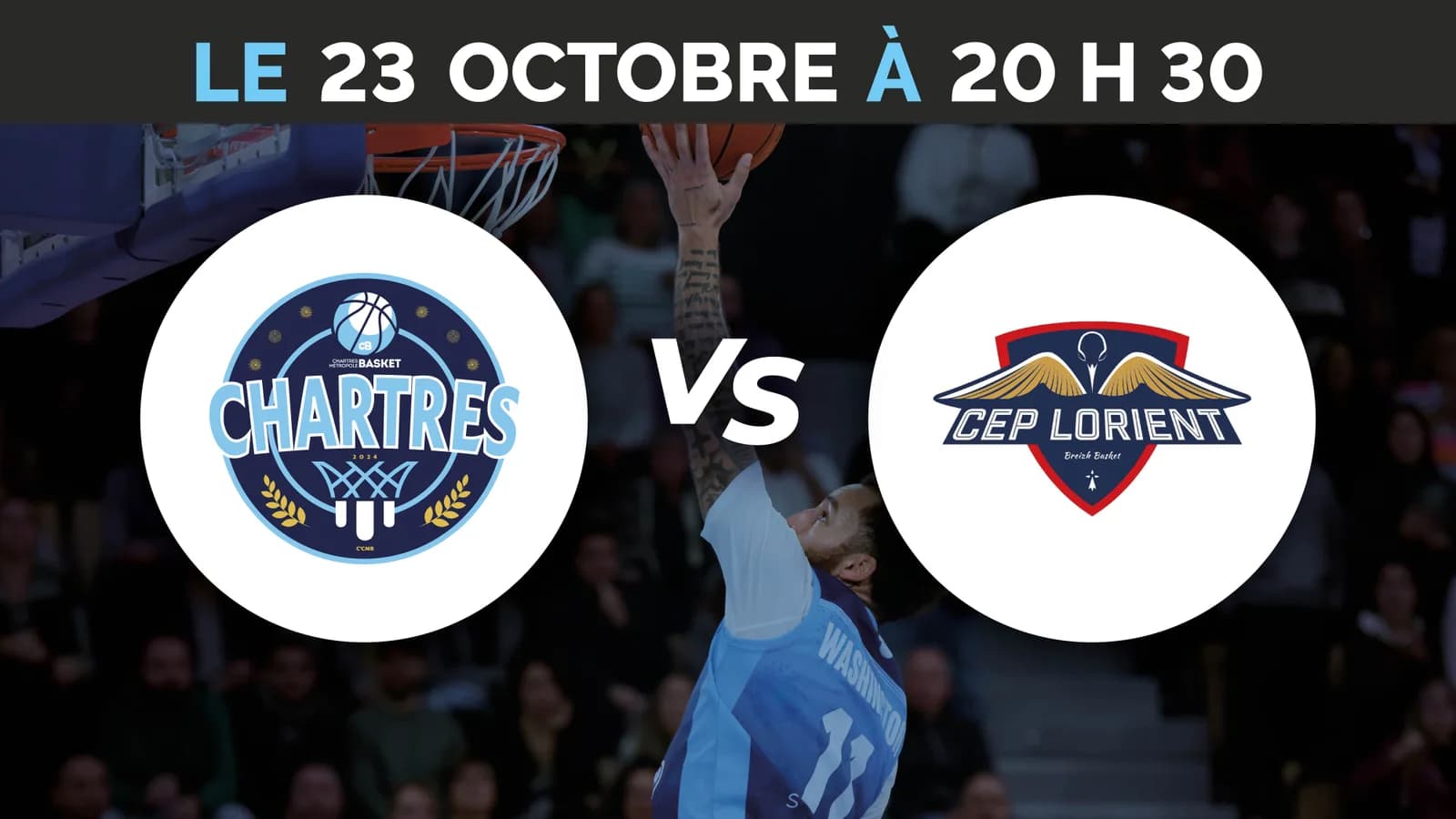 Image 1 : C'Chartres Métropole Basket Masculin vs CEP Lorient Breizh Basket background