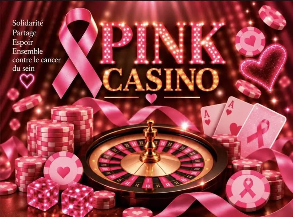 Image 1 : Conférence, soirée festive, récolte des fonds: Pink Casino background