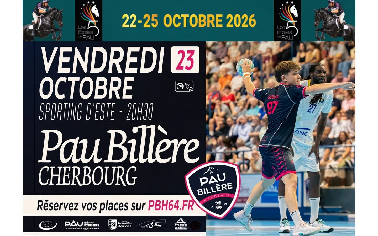 Image 1 : Handball Proligue - Pau Billère Handball 64 Vs Cherbourg background