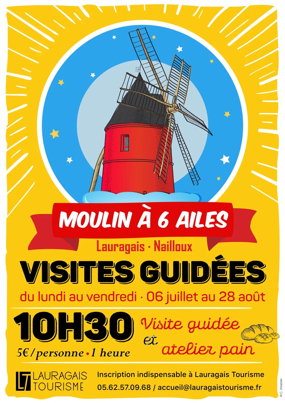Image 1 : VISITE DU MOULIN A SIX AILES ET ATELIER PAIN background