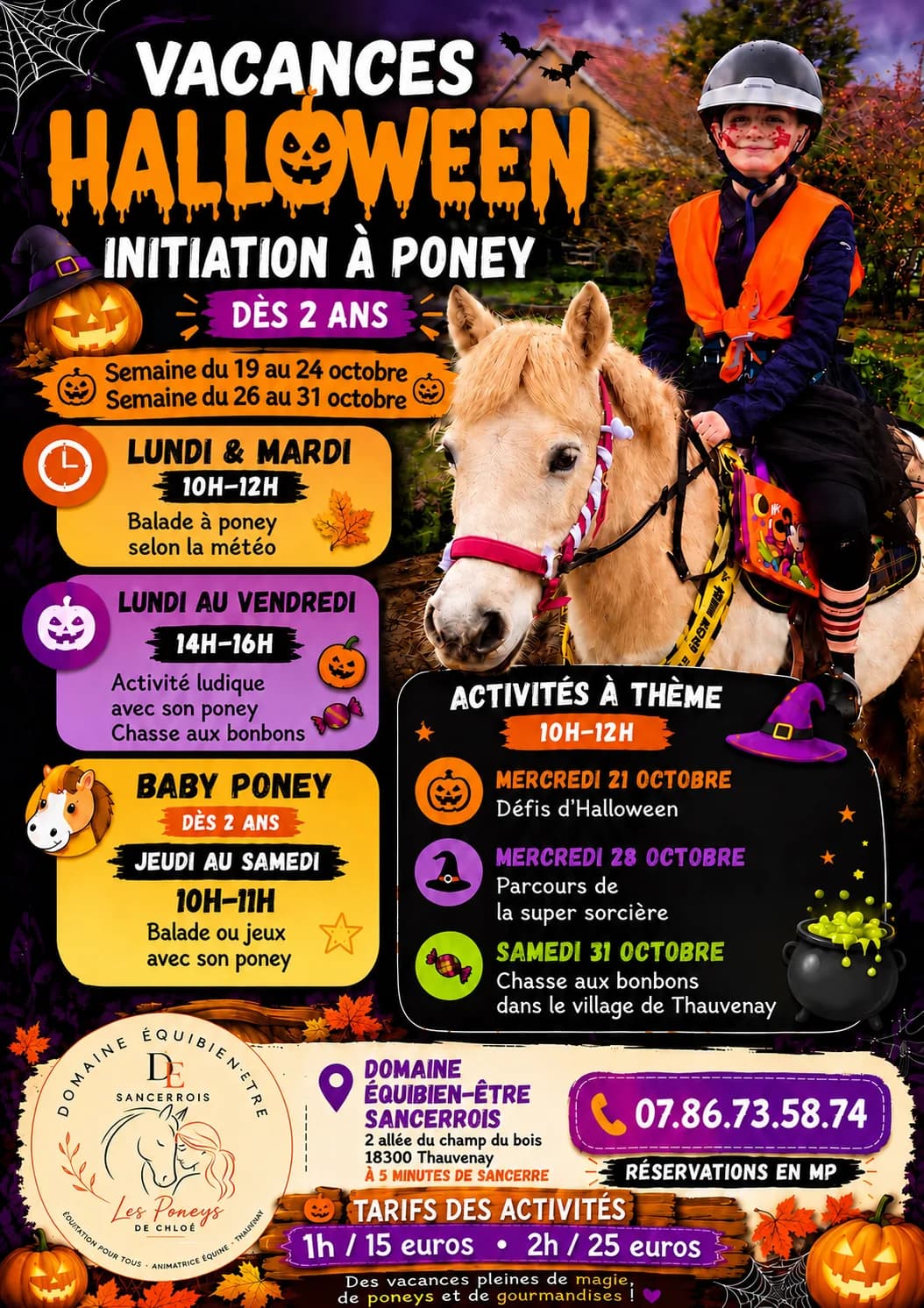 Image 1 : Initiation Poney dès 2 ans - Vacances d'Halloween background