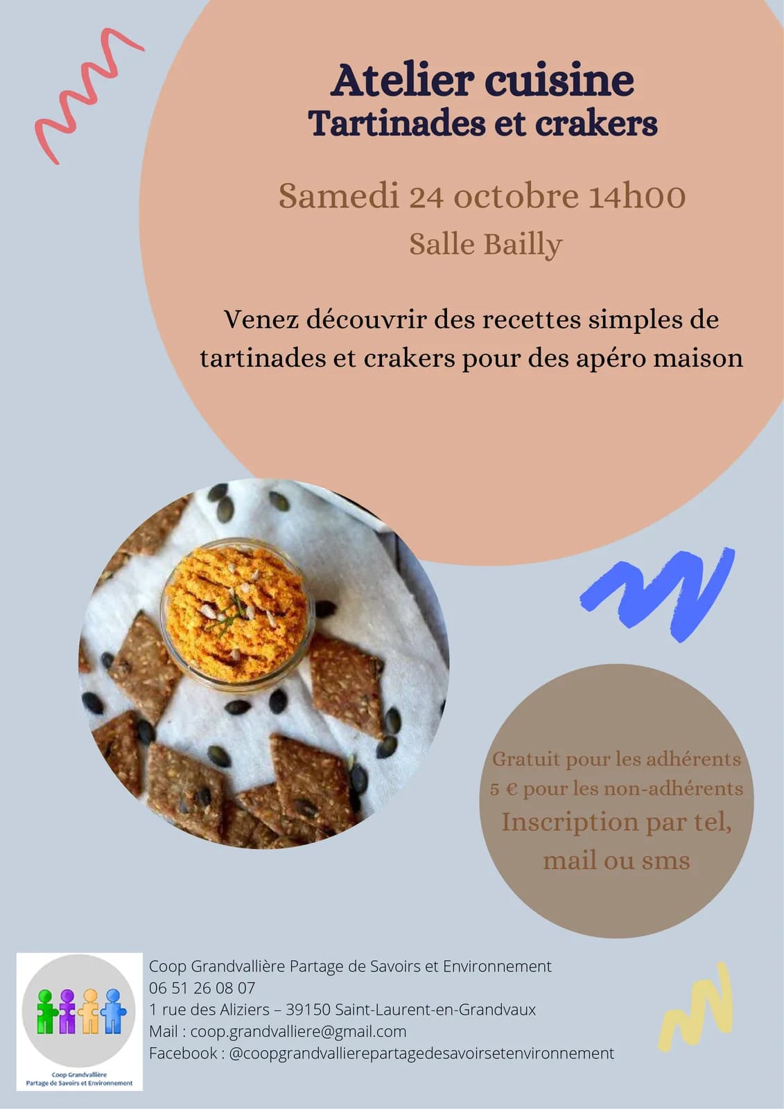 Image 1 : Atelier cuisine : Tartinades et crakers background