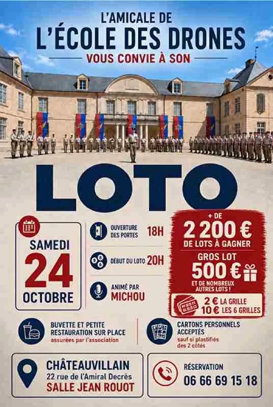 Image 1 : Loto par l'Amicale de l'École de drones background