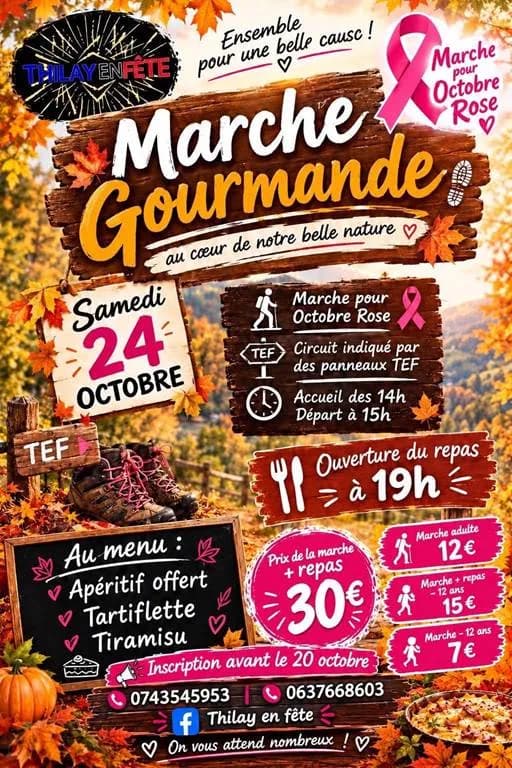 Image 1 : Thilay en fête , marche gourmande pour octobre rose background