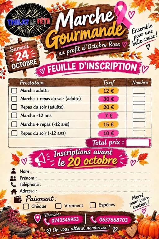 Image 3 : Thilay en fête , marche gourmande pour octobre rose background