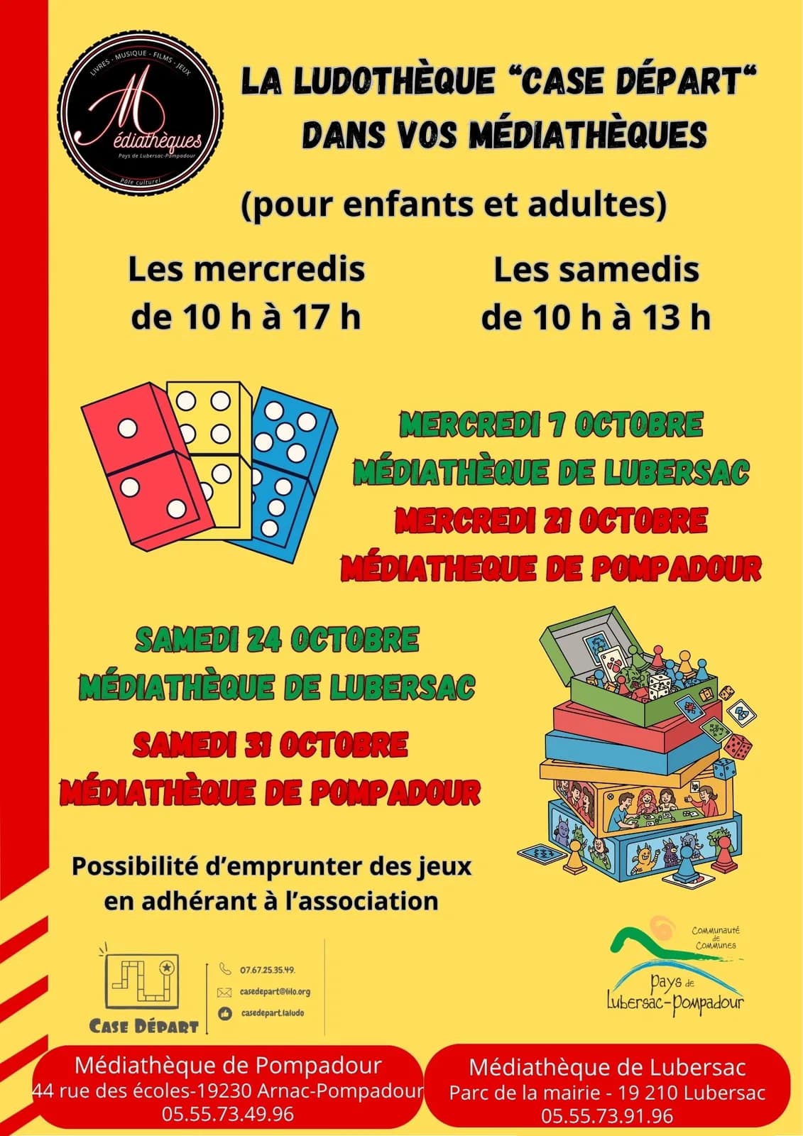 Image 1 : Ludothèque "case départ" à la médiathèque de Lubersac background