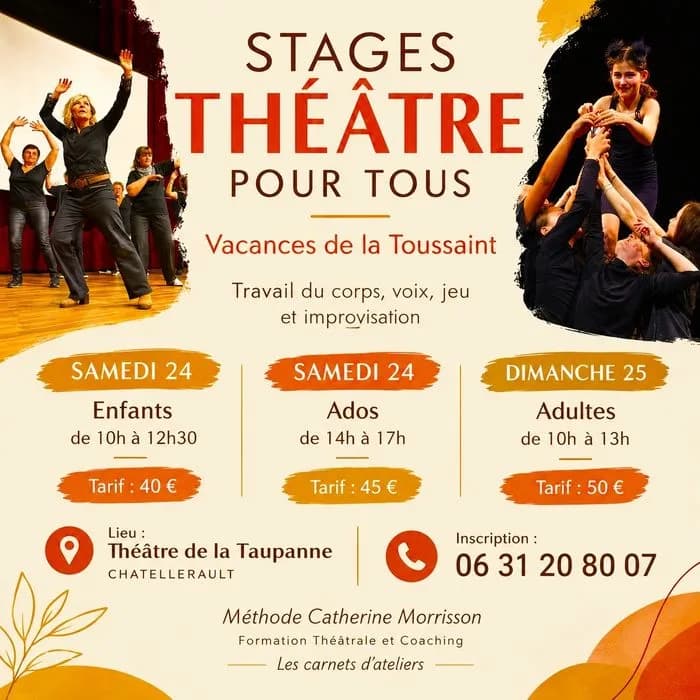 Image 1 : Stages de théâtre vacances Toussaint background