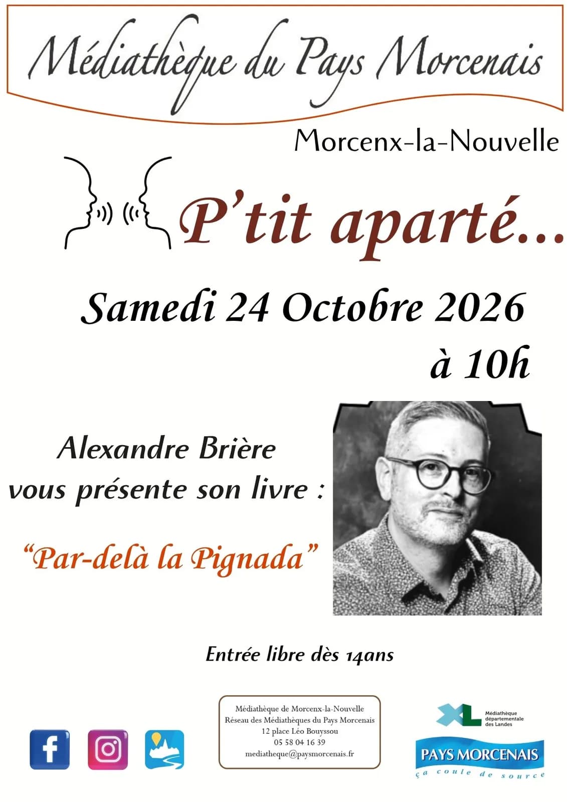 Image 1 : P'tit aparté "Alexandre Brière vous présente son livre" background