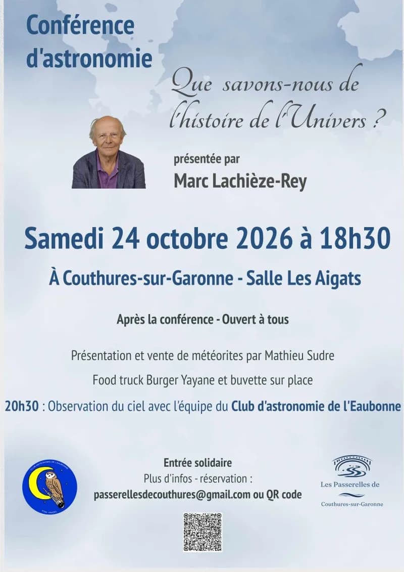 Image 1 : Conférence d'astronomie - "Que savons-nous de l'Univers ? par Marc Lachièze-Rey background