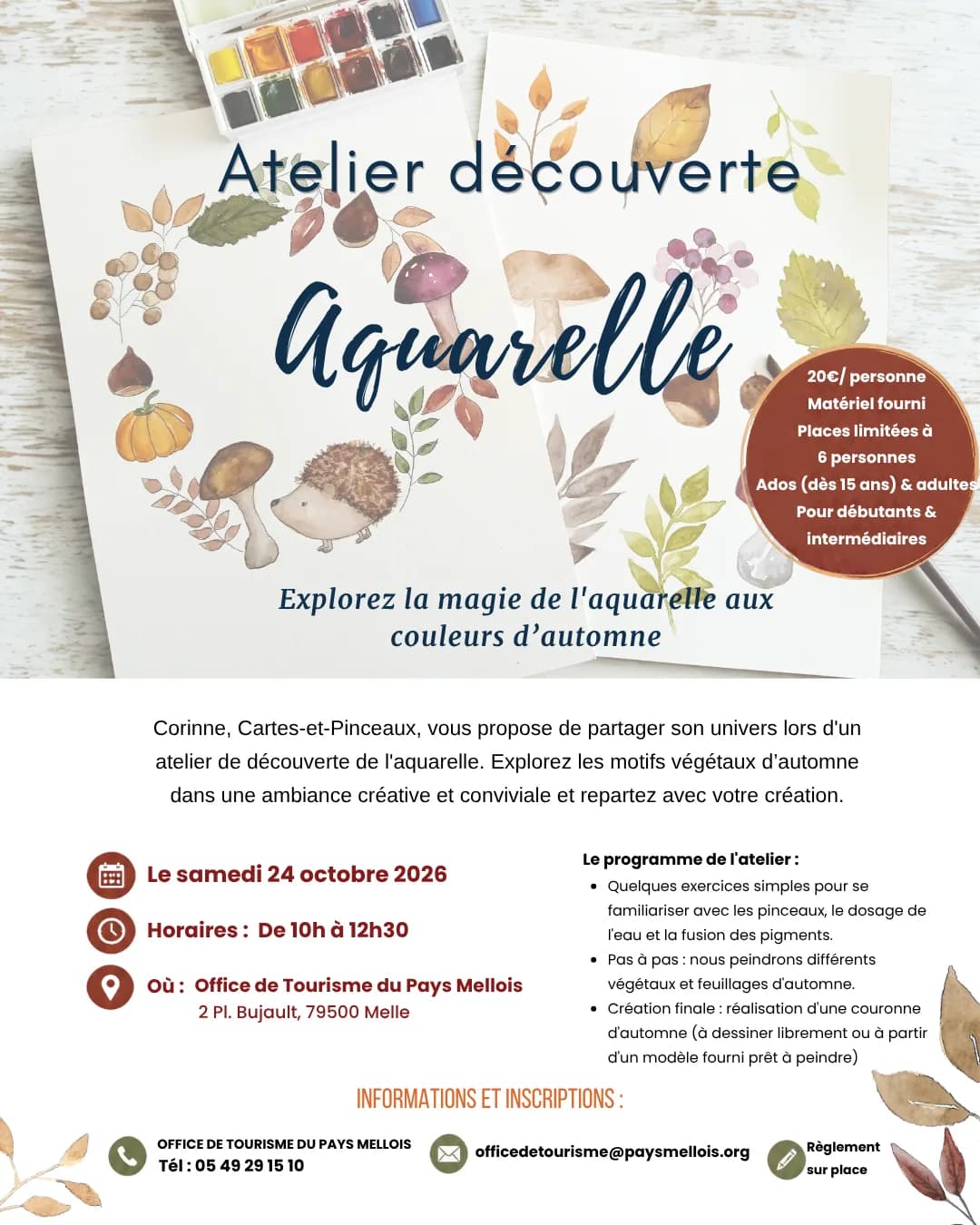 Image 2 : Atelier aquarelle : explorez la magie de l'automne background