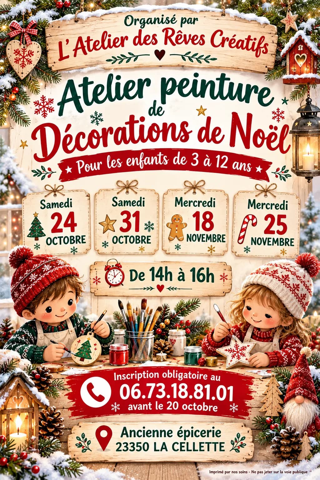 Image 1 : Atelier de peinture Décoration de Noël background