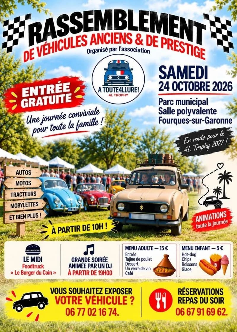 Image 1 : Rassemblement de véhicules anciens et de prestige background