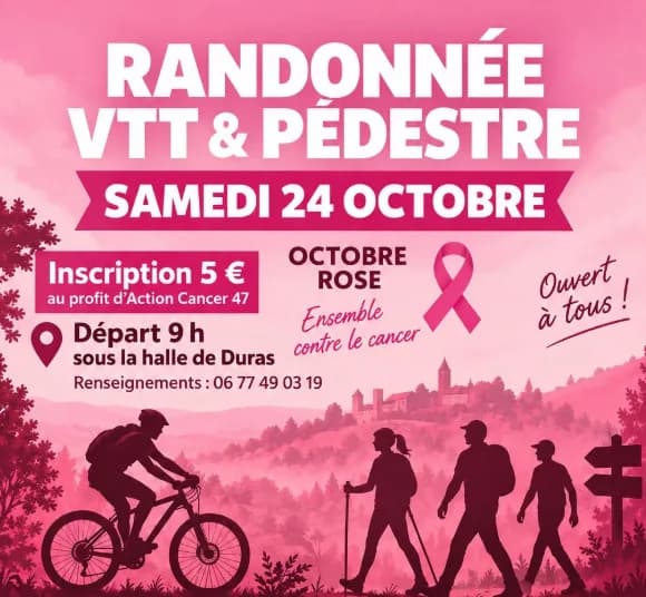 Image 1 : Randonnée pédestre et VTT "octobre rose" background