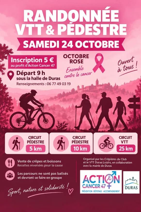 Image 3 : Randonnée pédestre et VTT "octobre rose" background