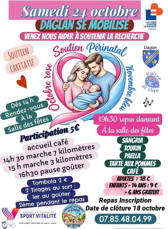 Image 2 : Octobre rose et novembre bleu à Daglan : marche et repas background