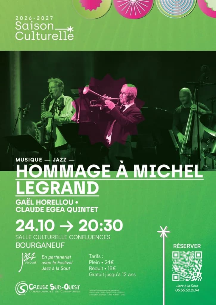 Image 1 : Saison culturelle Creuse Sud Ouest : Concert - Hommage à Michel Legrand background