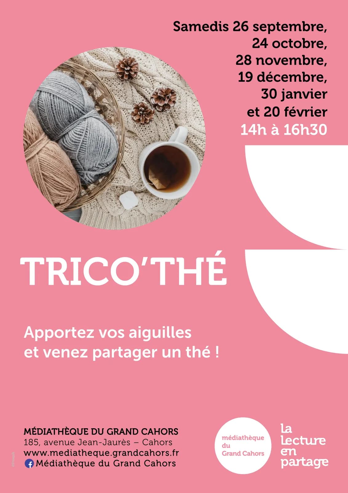 Image 1 : Trico'thé à la médiathèque du Grand Cahors background