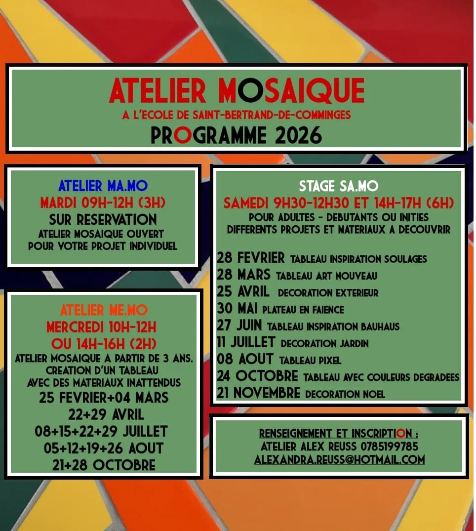 Image 1 : ATELIER MOSAÏQUE ADULTE background