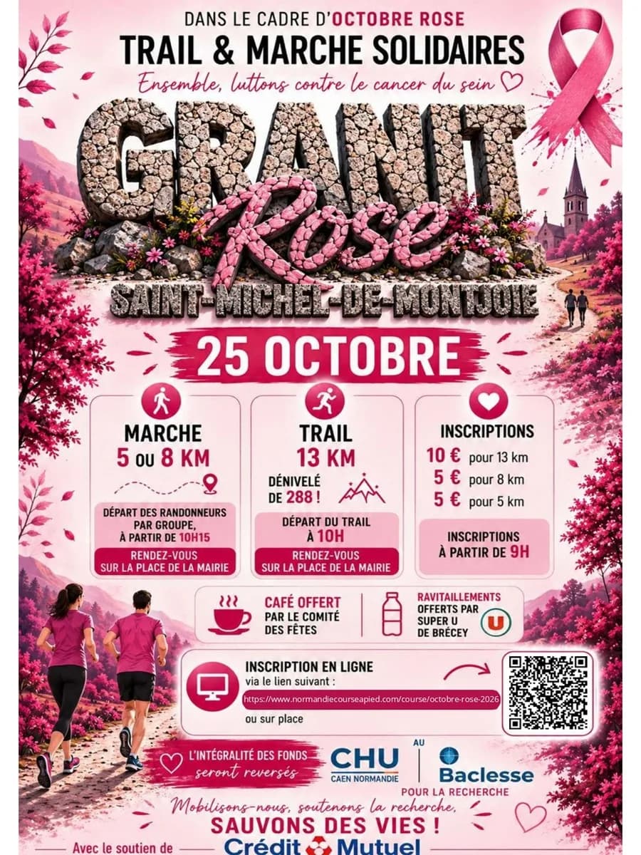 Image 1 : Trail et marche solidaire "Granit rose" dans le cadre d'Octobre Rose background