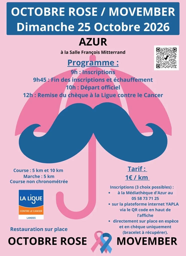 Image 1 : Octobre rose / Movember Azur 2026 background